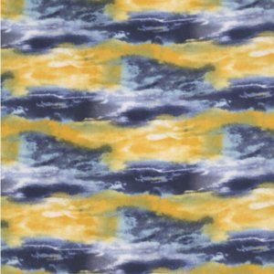 Yellow & Navy Dream World Anti Pill Fleece Fabric